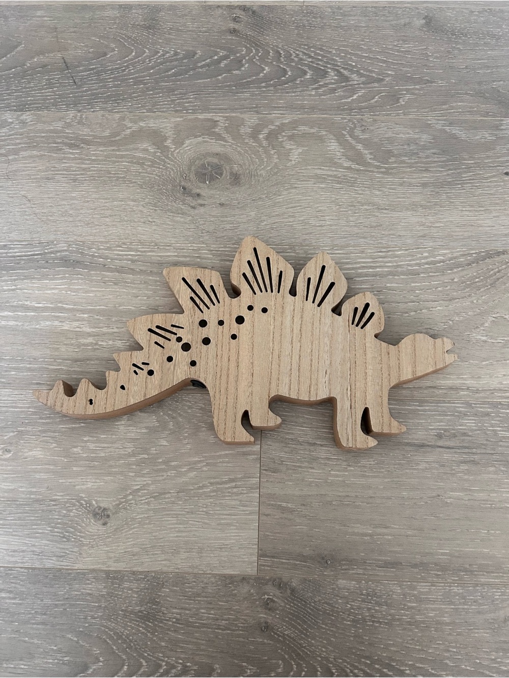 Pillowfort Natural Wood Stegosaurus Decor